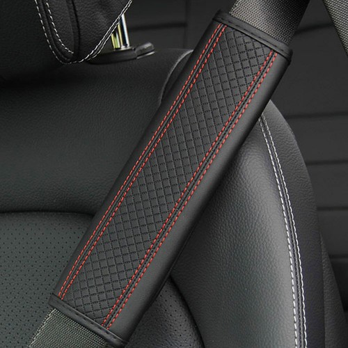 Red car seat belt cover - cover, strap
